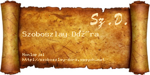 Szoboszlay Dóra névjegykártya