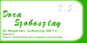 dora szoboszlay business card